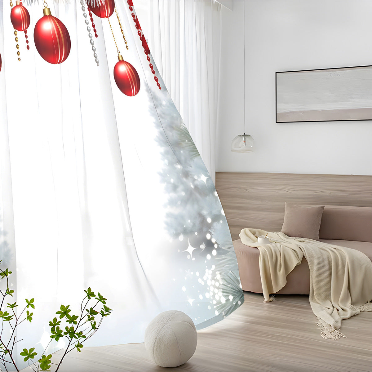 Dekorative florale Druck transparente Gardine