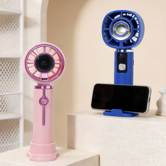 Damen Tragbarer Handventilator mit LCD-Temperaturanzeige und USB-Ladefunktion Brehn