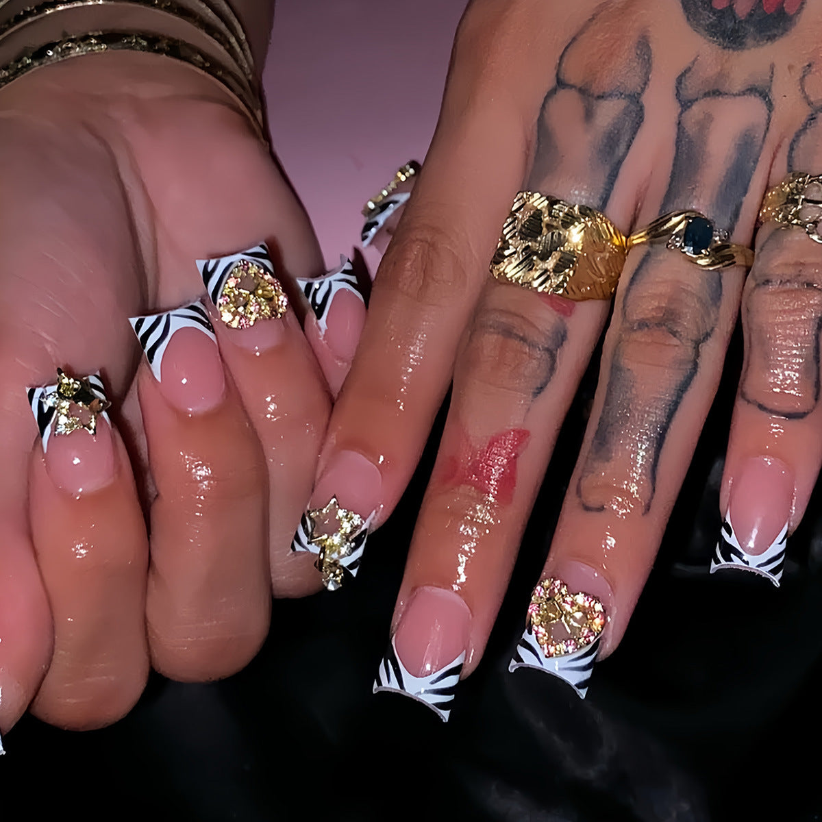 Glamouröses Tierdruck Press-On Nagelset Brehn