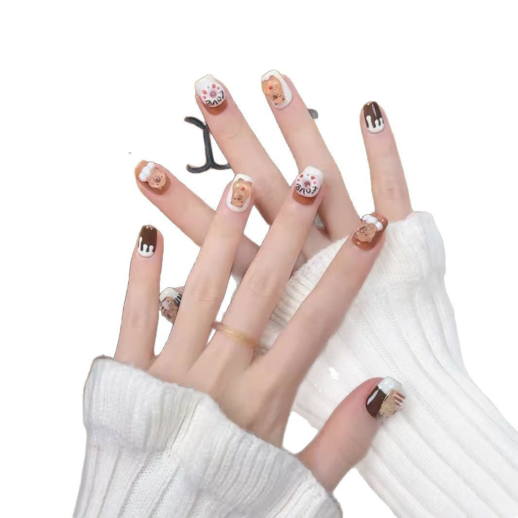 Spaß Charakter Press-On Nagelkunst Set Brehn