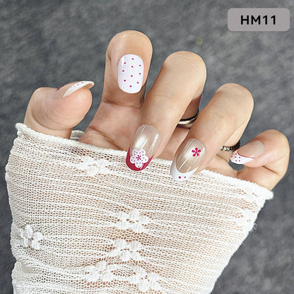 Floral Design Press-On Nail Set Brehn
