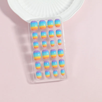 Regenbogen Verlauf Press-On Nagel Tipps Brehn