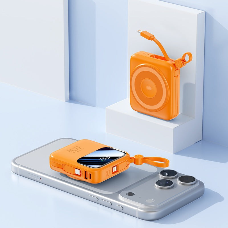 Tragbare Powerbank mit innovativem Kabelmanagementsystem und Schnellladefunktion Brehn