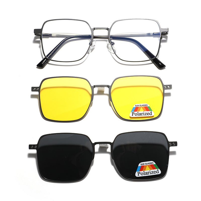 Damen vielseitige, modische Sonnenbrille mit wechselbaren polarisierenden Gläsern Brehn