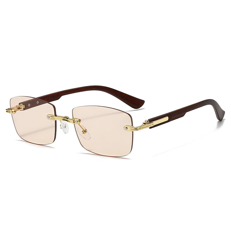 Damen modische quadratische Sonnenbrille mit eleganten Holzakzenten Brehn