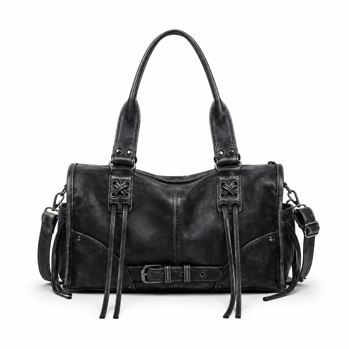 Elegante strukturierte Lederhandtasche