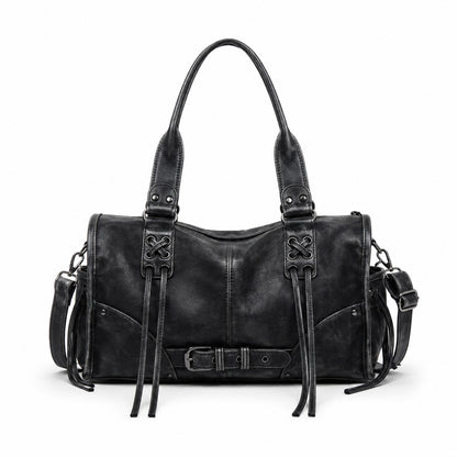 Elegante strukturierte Lederhandtasche