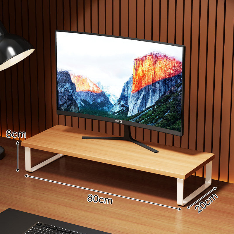 Erhöhter Holzoberfläche Metall Monitorständer mit Unterlage-Regal