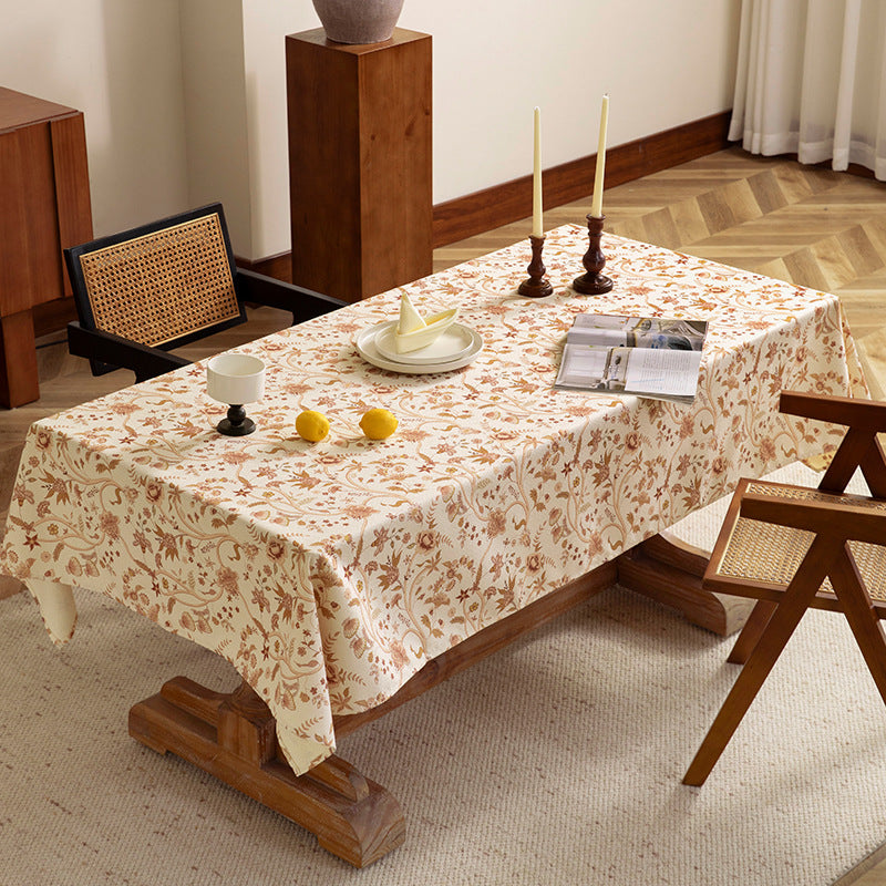 Beschichtete Tischdecke im Vintage-Blumenmuster aus Baumwollmischung Brehn