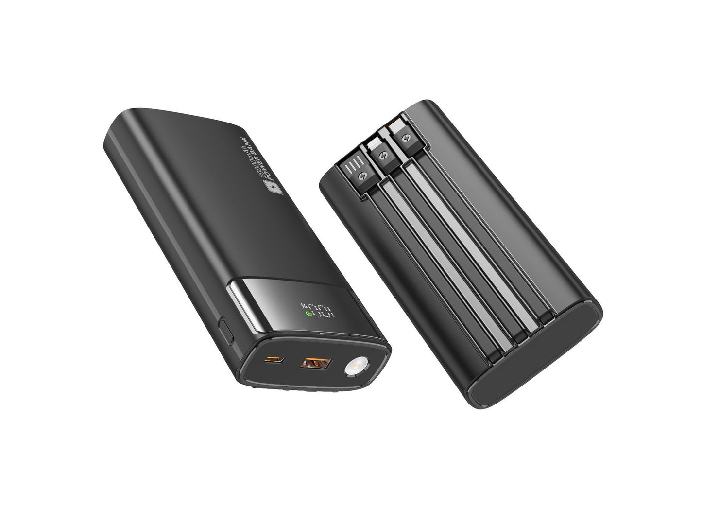 Tragbare Powerbank mit Schlankem Design und Digitalem Display Brehn