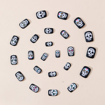 Künstlerisches Skull Design Nagelkunst Brehn