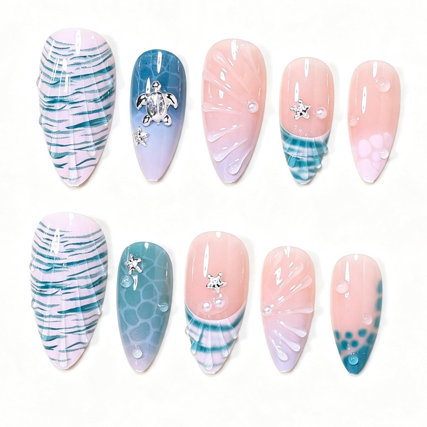 Ozean-inspiriertes Nagelkunst Design Set Brehn