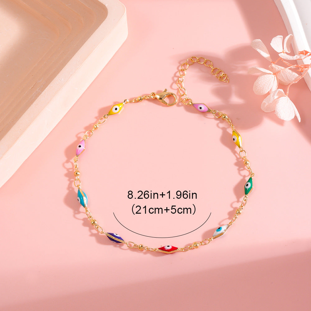 Farbenfrohe böse Augen Charm Fußkette Brehn 1788164324