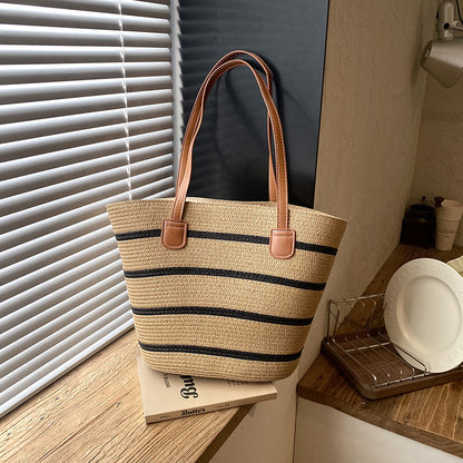 Gewebte Strohtasche Strandtasche