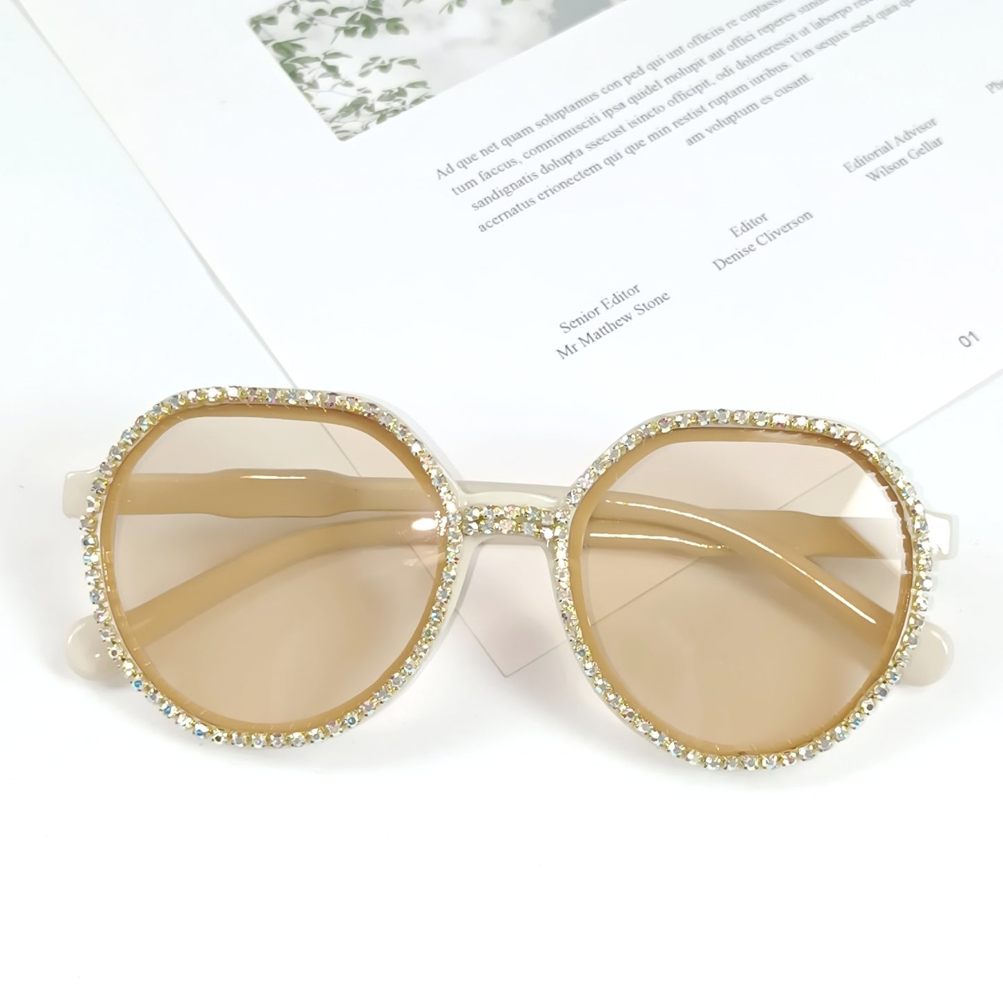 Damen Glitzernde Oversized Sonnenbrille Brehn