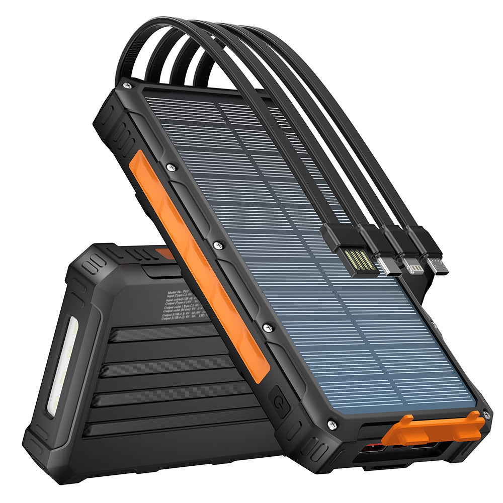 Solar Powerbank mit Multifunktionalem Anschlusssystem und Schnellladefunktion Brehn