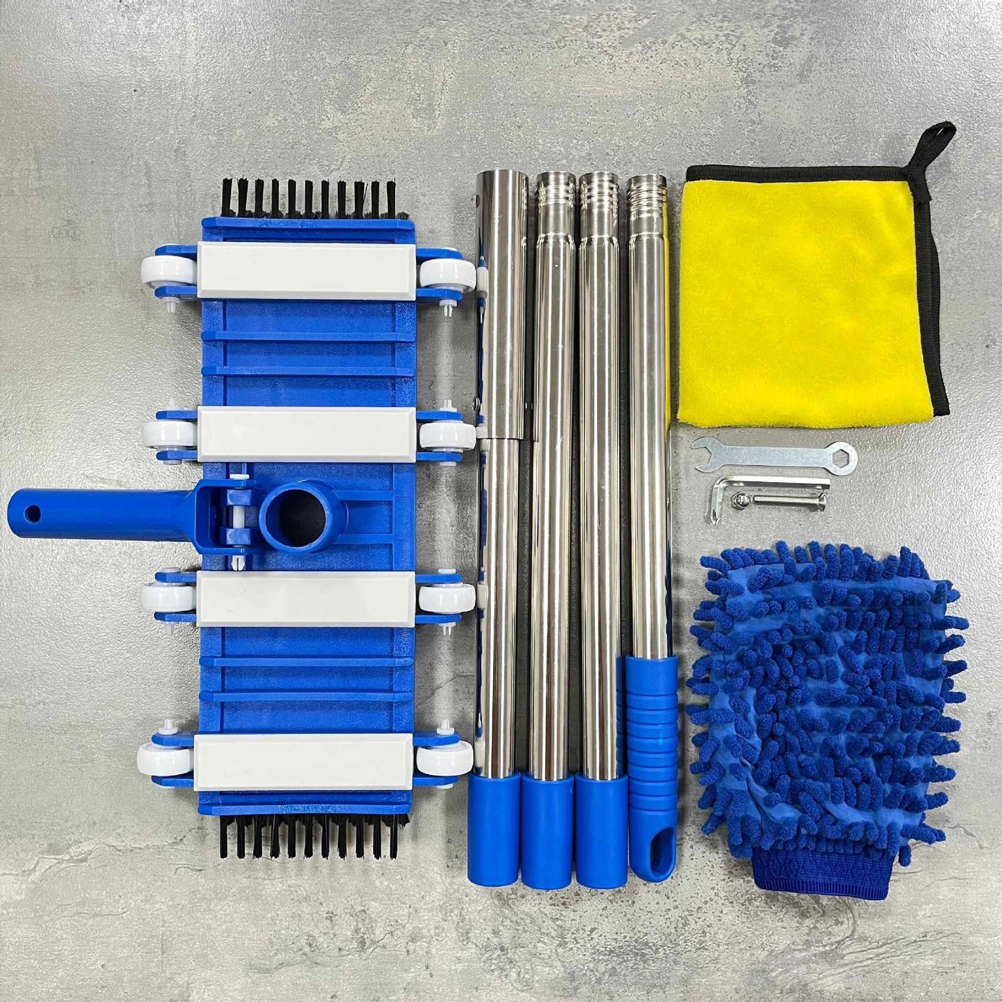 Professionelles teleskopisches Edelstahl Auto Wasch- und Detailmopp-Set Brehn