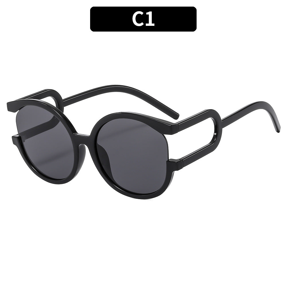 Klassischer Stil Stylish Übergroße Runde Sonnenbrille
