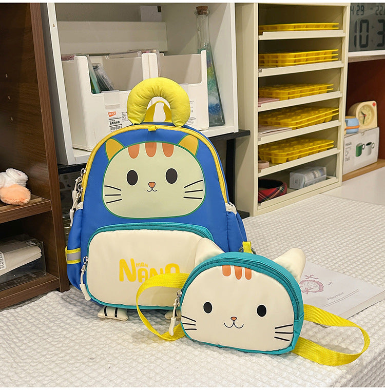 Niedliches Katzen-Thema Schulrucksack-Set