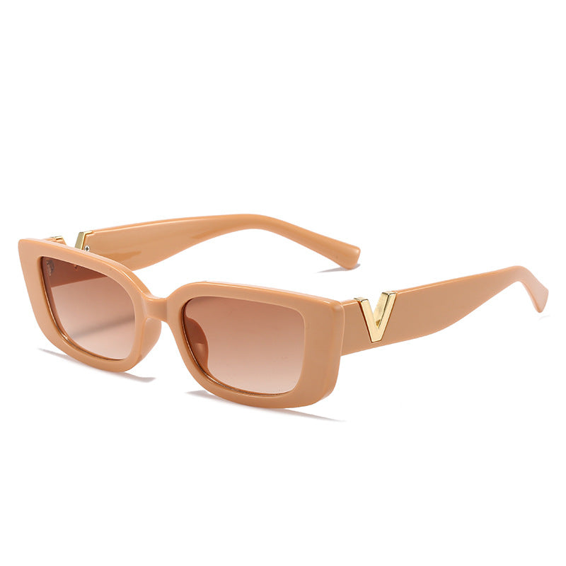 Damen modische quadratische Sonnenbrille mit luxuriösem Rahmen und goldenen Akzenten Brehn