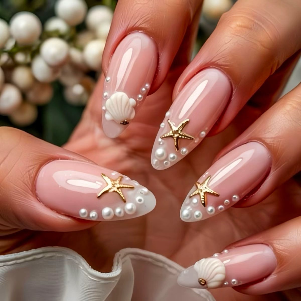 Shell-Inspirierte Nail Art Extensions Brehn