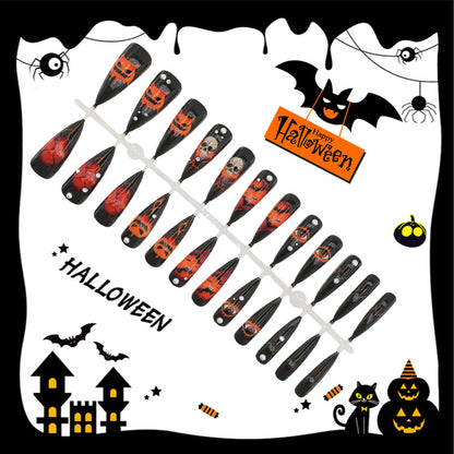 Halloween Kunstnagelset mit kreativen Geister- und Kürbisdesigns Brehn