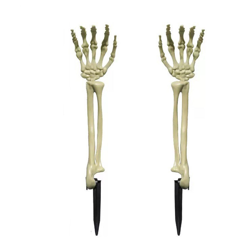 Bewegliche Skelett-Hand Erdspieße für Halloween-Gartendekoration aus wetterfestem Kunststoff