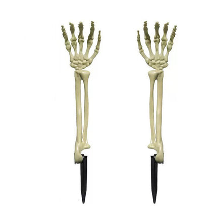 Bewegliche Skelett-Hand Erdspieße für Halloween-Gartendekoration aus wetterfestem Kunststoff