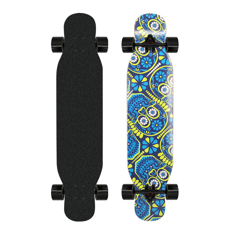 Künstlerisch mit Löwenmotiv verziertes Longboard Brehn