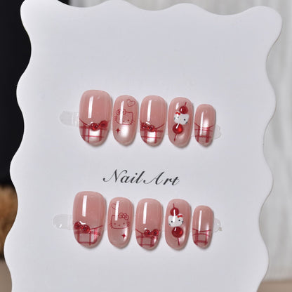 Verspielte Charakter Press-On Nagelkunst Brehn