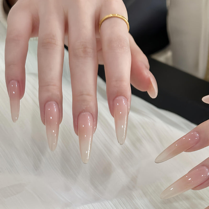 Künstlerische Gradient Stiletto Press-On Nägel Brehn