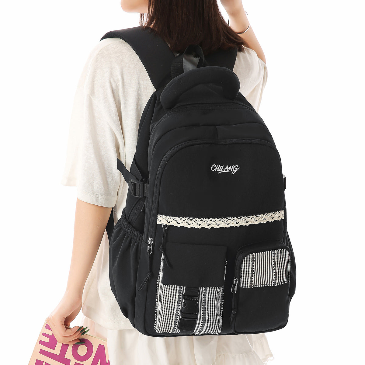 Stylischer multifunktionaler Rucksack mit Spitzenakzenten Brehn