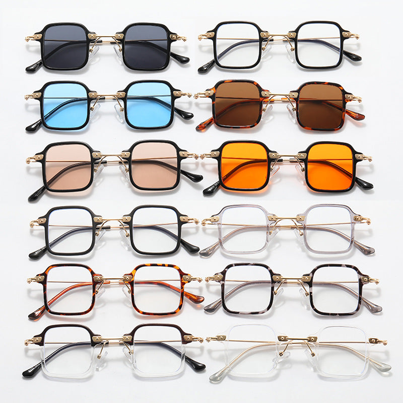 Damen geometrische Sonnenbrille mit stylischem Metallrahmen Brehn