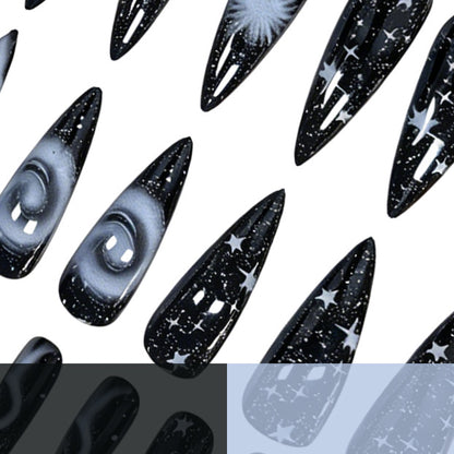 Galaxy-inspiriertes Press-On-Nagelset Brehn