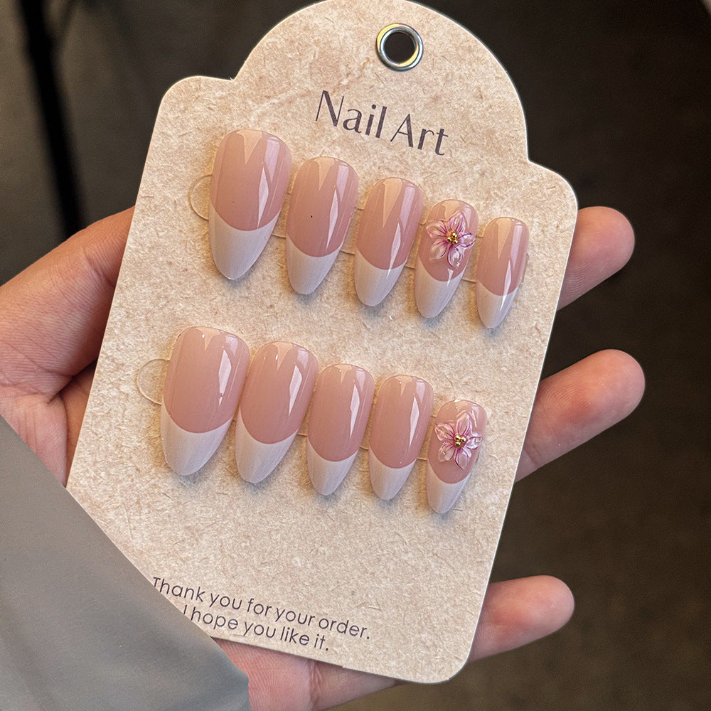 Eleganter Floral Press-On Nagelset Brehn