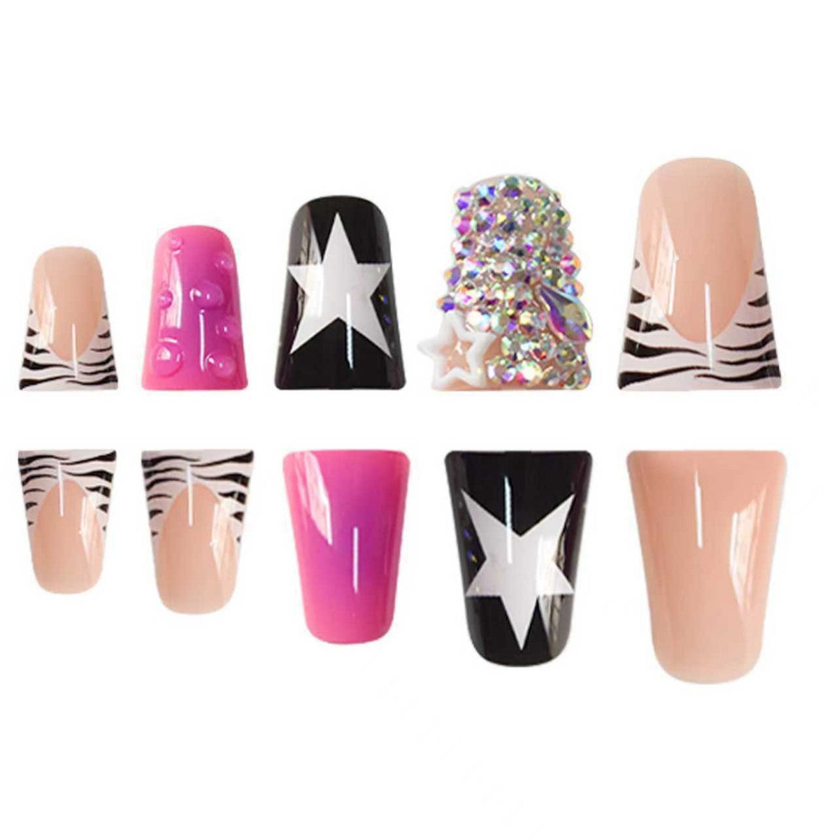 Kreatives Kunstvolles Press-On Nagelset Brehn