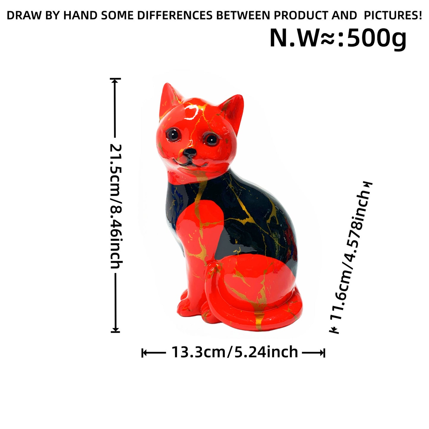 Künstlerische Katzenfigur in lebhaftem Design Brehn