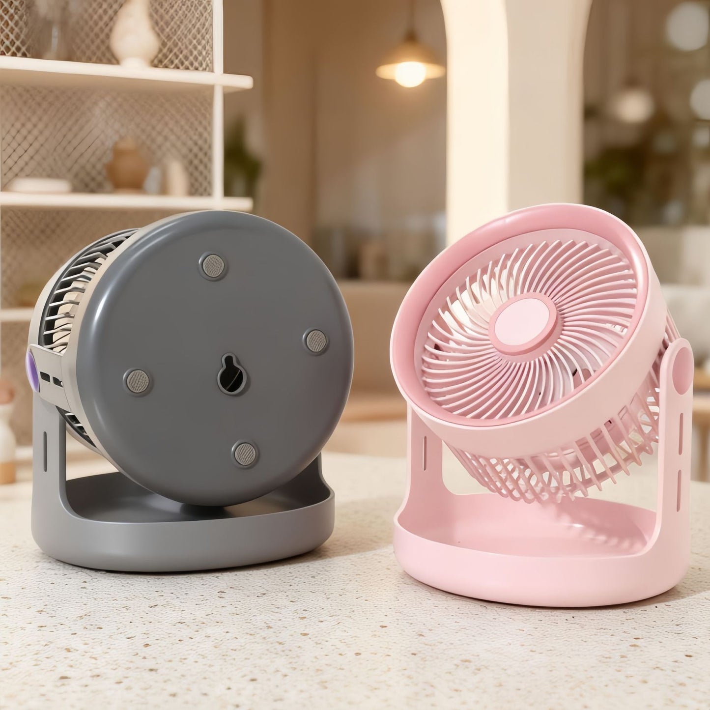 Damen Tischventilator mit neigbarem Kopf und leisen Betriebsmodus Brehn