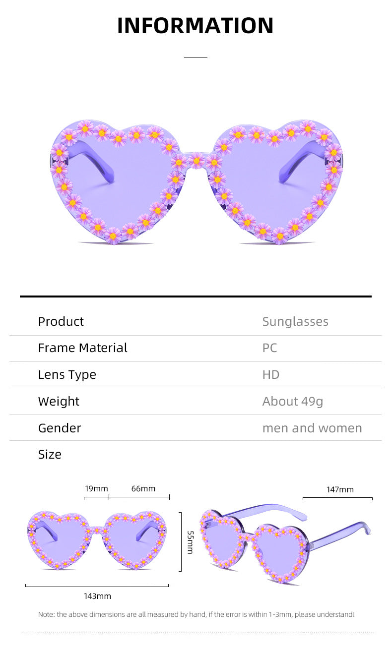 Damen Liebesförmige Sonnenbrille mit floralen Verzierungen Brehn