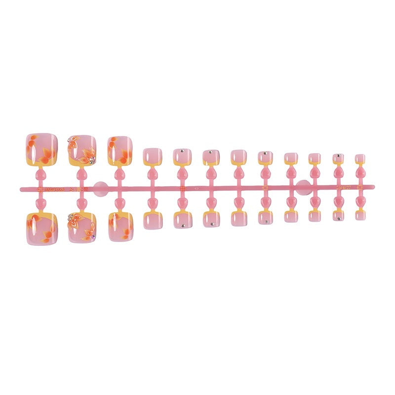 Kunstnagel-Set mit floralem Design und Glitzerakzenten Brehn
