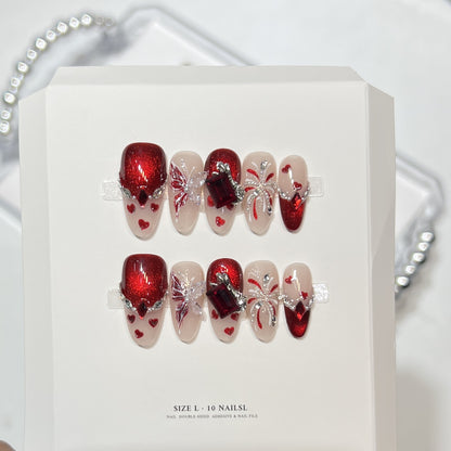 Dekoratives thematisches Press-On Nagelset Brehn
