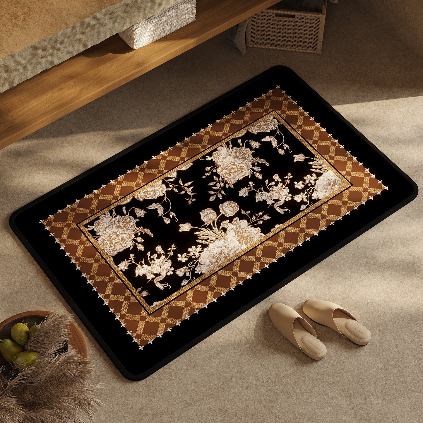 Schick geometrisches Design Badteppich Brehn