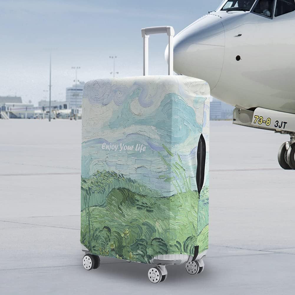 Unisex nan elastische Koffer-Schutzhülle mit weltreise Motiv für Hartschalen-Trolley und Spinner-Rollen Brehn