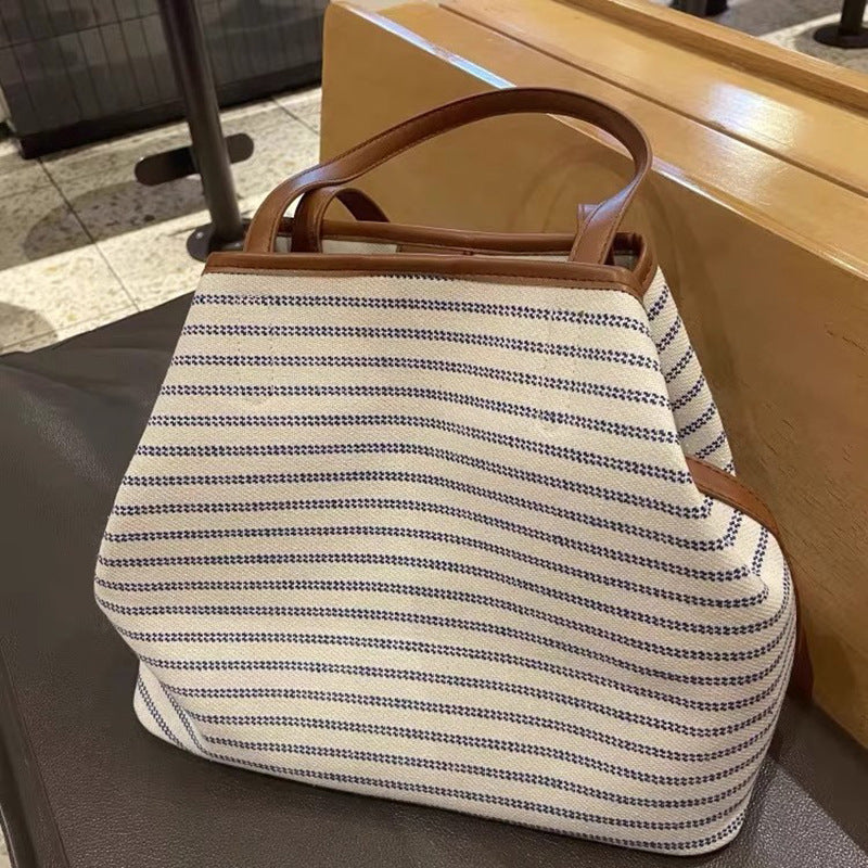 Gestreifter Canvas Tote Bag Brehn