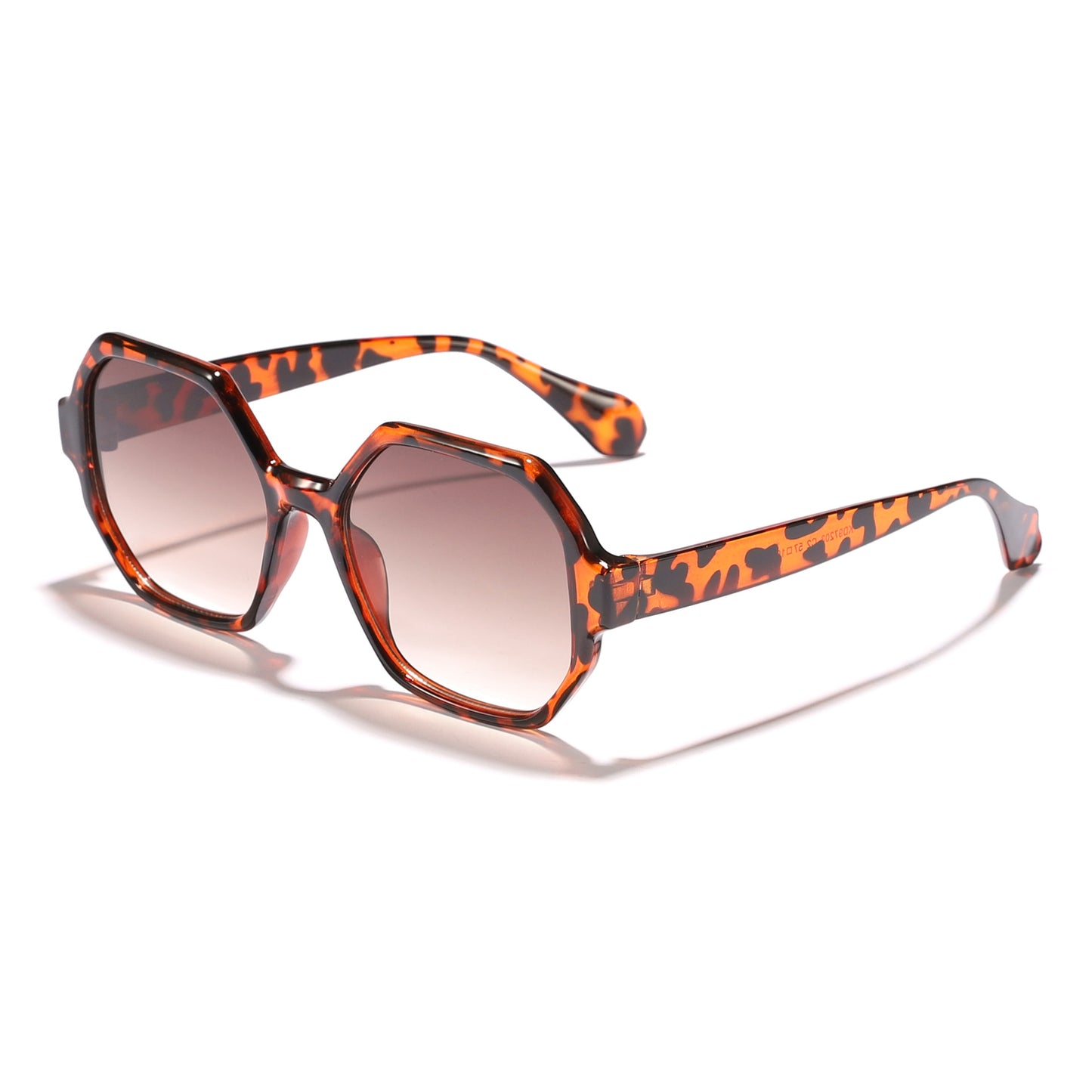 Damen modische Sonnenbrille mit hexagonalem Rahmen und UV-Schutz Brehn