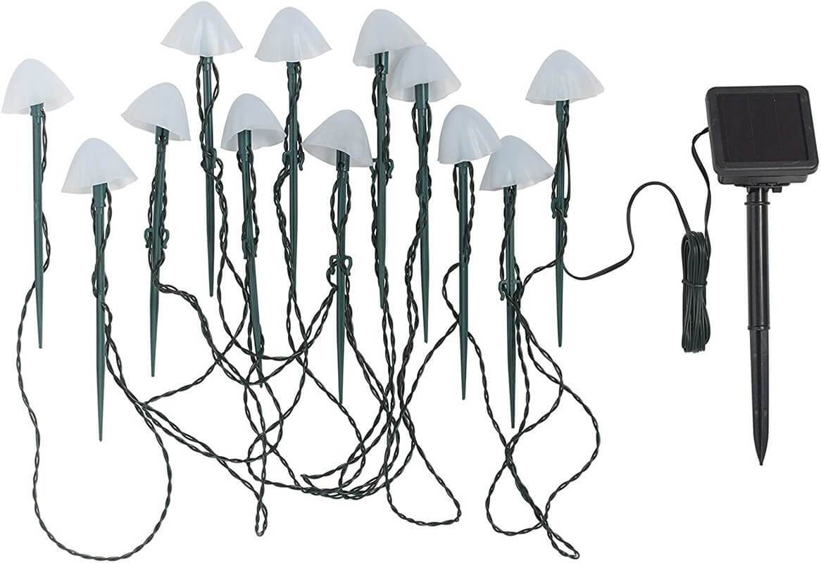 Moderne, kreative LED-Lichterkette in Pilzform aus Kunststoff für die Terrasse