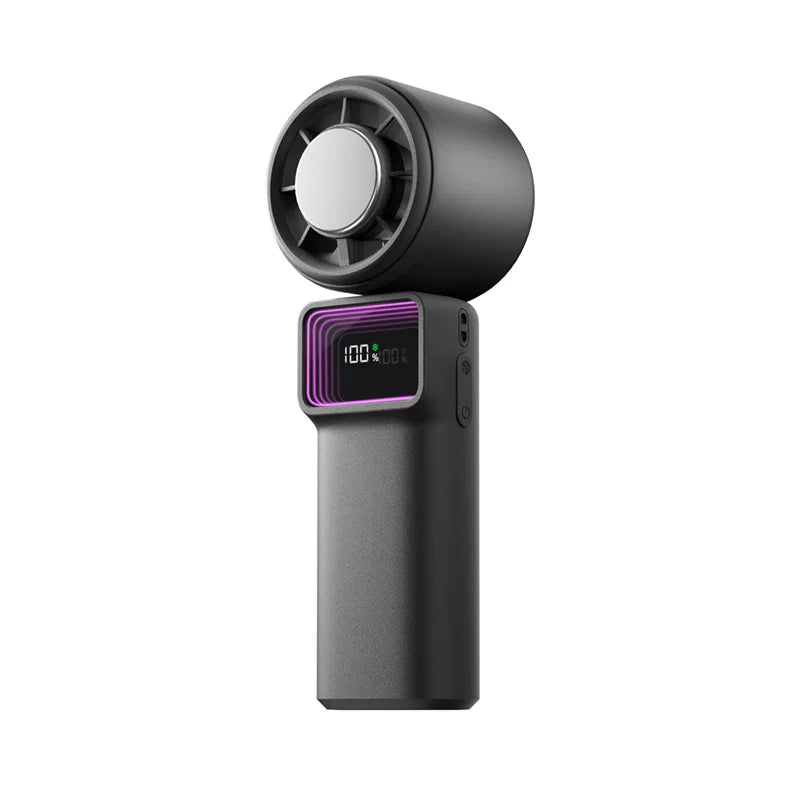 Unisex Einheitsgröße kompakter tragbarer faltbarer Kühllüfter mit digitalem LED-Display, stufenloser Geschwindigkeitsregelung, Ein-Tasten-Kühlmodus, USB-C-Ladung und Tischbasis Brehn
