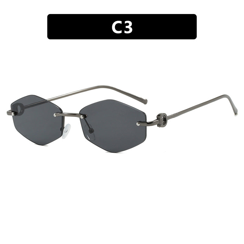 Damen modische Sonnenbrille mit hexagonalem Gestell und luxuriösen Akzenten Brehn