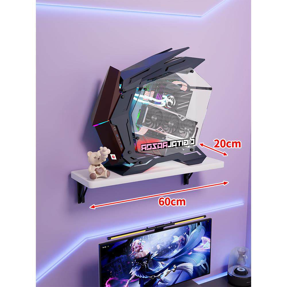 Wandmontage-Schwimmregal für Mid-Tower-Gaming-PC mit verstärkten Halterungen