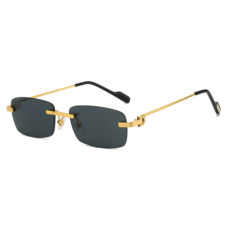 Damen modische rechteckige Sonnenbrille mit filigranem Metallrahmen Brehn